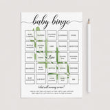 Baby bingo template for green baby shower by LittleSizzle