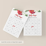 Christmas Bingo Cards for Baby Shower