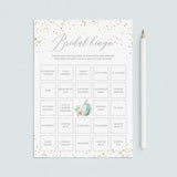 Watercolor Pumpkin Bridal Shower Bingo for Large Groups by LittleSizzle