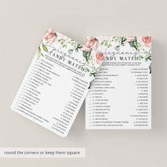 Blush Floral and Greenery Baby Shower Games Bundle
