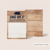 Who am I baby shower game printable rustic theme by LittleSizzle