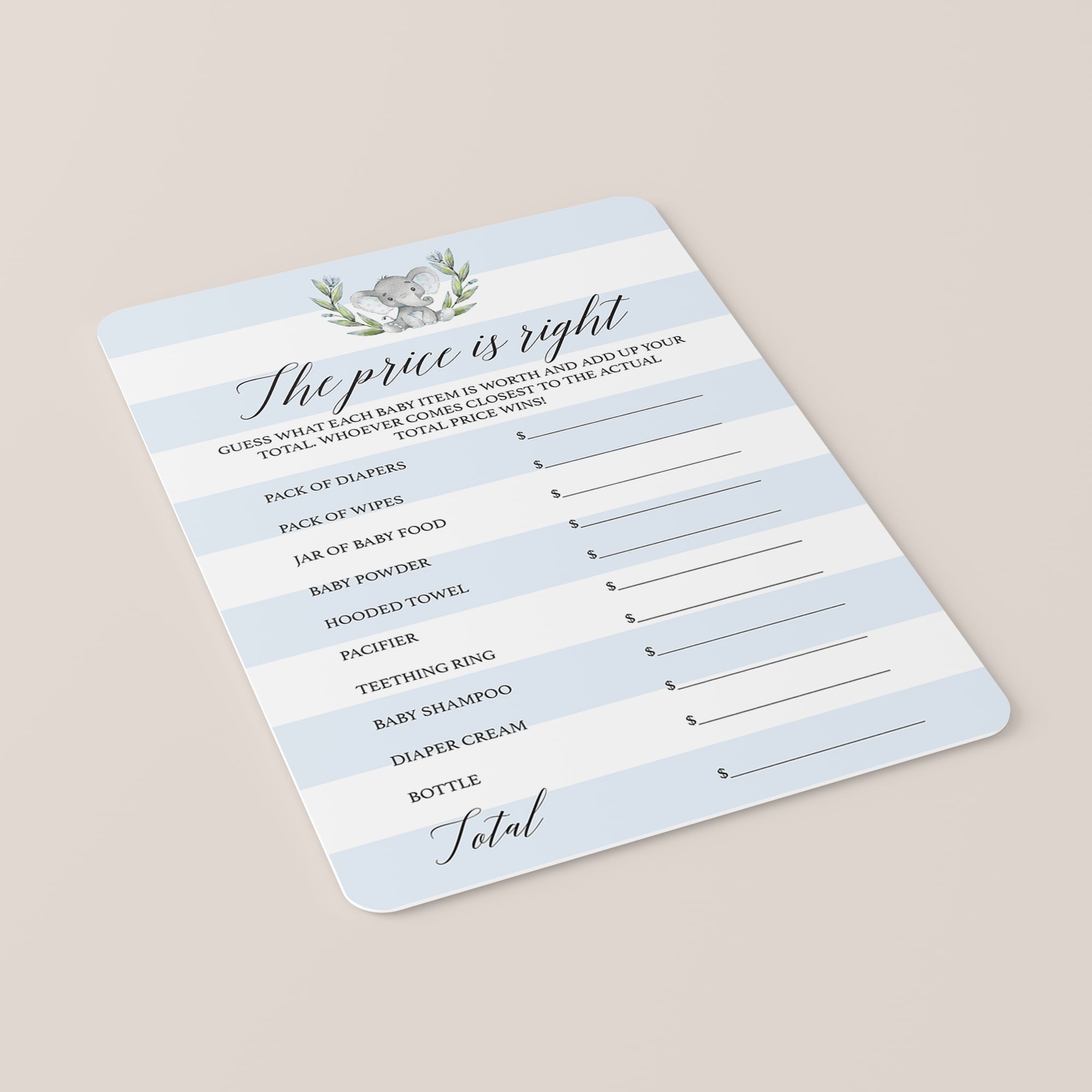 Elephant baby shower games printable by LittleSizzle