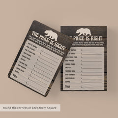 Forest Themed Shower Price is Right Game Printable