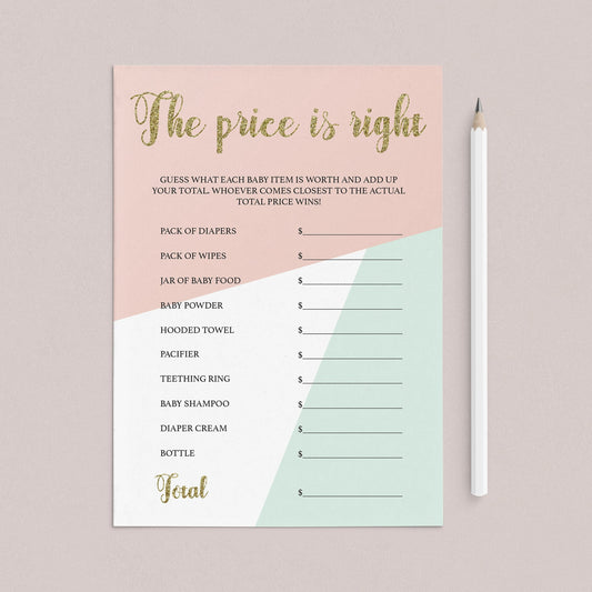 The price is right download for baby shower by LittleSizzle