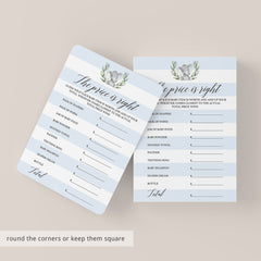 Elephant Baby Shower Price is Right Printable