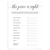 Guess the price baby shower game printable by LittleSizzle