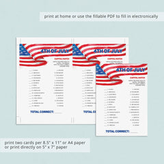 Independence Day Games for Adults Printable