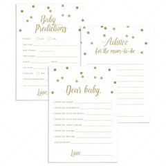 Sparkling Gold Baby Shower Game Pack Download by LittleSizzle