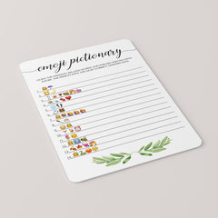Botanical Emoji Pictionary Bridal Shower Game