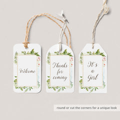 Printable favor tag template for green baby shower by LittleSizzle
