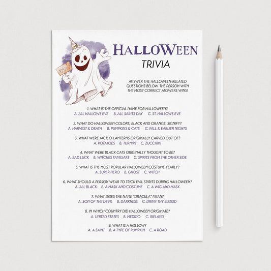 Printable Halloween Trivia for Family Instant Download by LittleSizzle