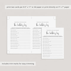 How Well Do You Know The Birthday Boy Printable