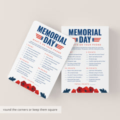 Adult Memorial Day Game Printable Whats On Your Phone