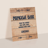 Wood Background Printable Mimosa Bar Sign