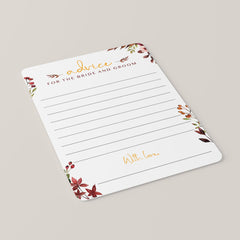 Instant download advice cards for the bride and groom by LittleSizzle