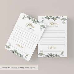 Botanical Baby Shower Advice Card Instant Download PDF