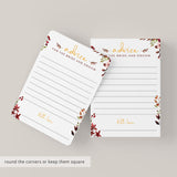 Fall bridal shower advice cards downloadable files by LittleSizzle