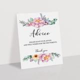 Editable baby shower decor templates with watercolor flowers by LittleSizzle