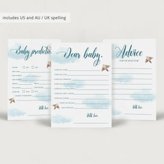 Dear baby card with watercolor clouds printable by LittleSizzle