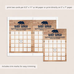 Wood bingo cards printable by LittleSizzle