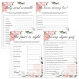 Whimsical Flowers Baby Shower Games Package