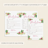 Tropical Flora Baby Shower Games Package Printable