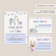 Digital baby shower llama themed invitations by LittleSizzle