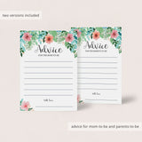 Advice cards for floral themed baby shower printable by LittleSizzle