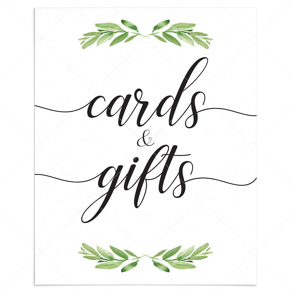 Greenery cards and gifts sign printable | Greenery party decorations – LittleSizzle greenery-cards-and-gifts-sign-printable-greenery-party-decorations-littlesizzle