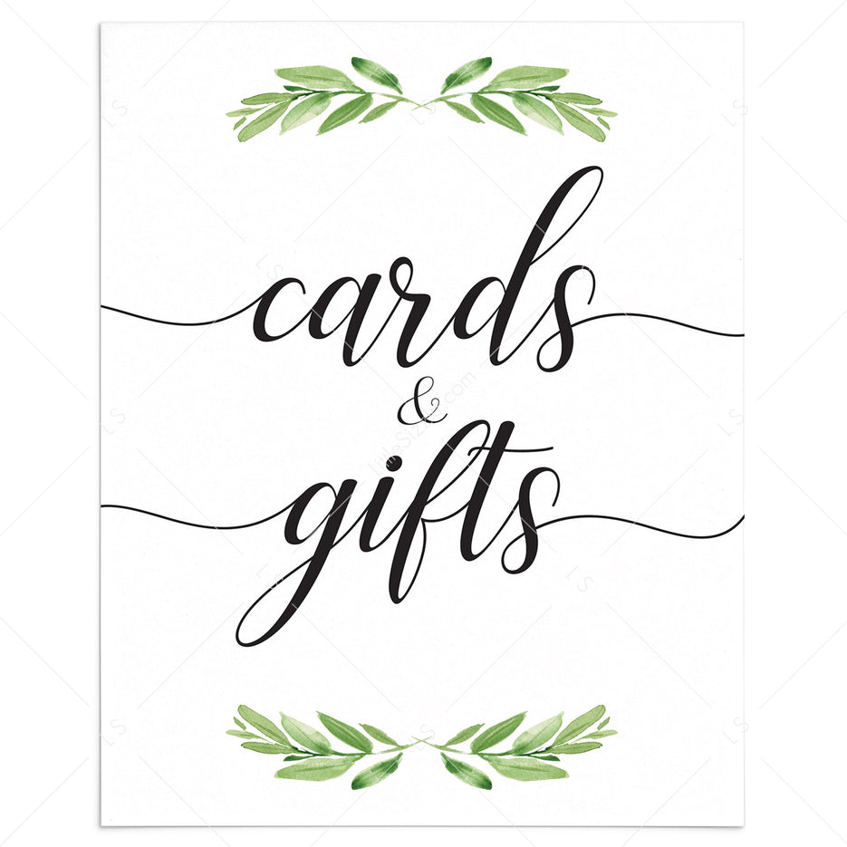Printable Cards &amp; Gifts signs | Instant download gift table signs ...