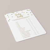 Whose Traits Baby Shower Game Printable Gold Confetti