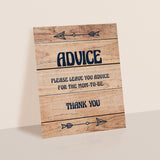 Baby Shower Advice Sign Printable Wood Background
