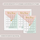 Printable baby bingo for girl baby shower by LittleSizzle