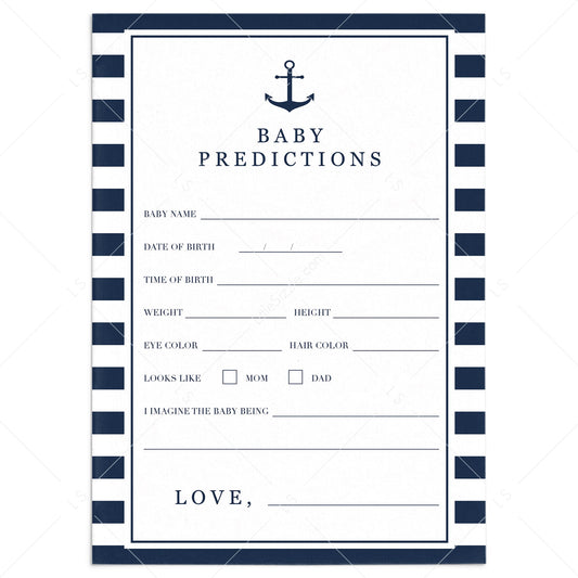Printable Baby Prediction Card by LittleSizzle