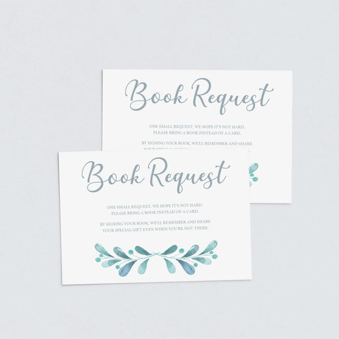 Book Request card for Winter Theme baby shower printable | Instant ...