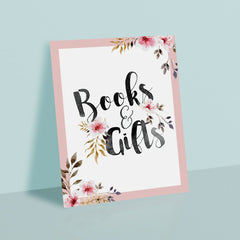 Instant download gift table sign for floral themed baby party by LittleSizzle