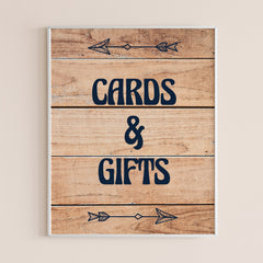 Rustic party cards and gifts sign printable by LittleSizzle
