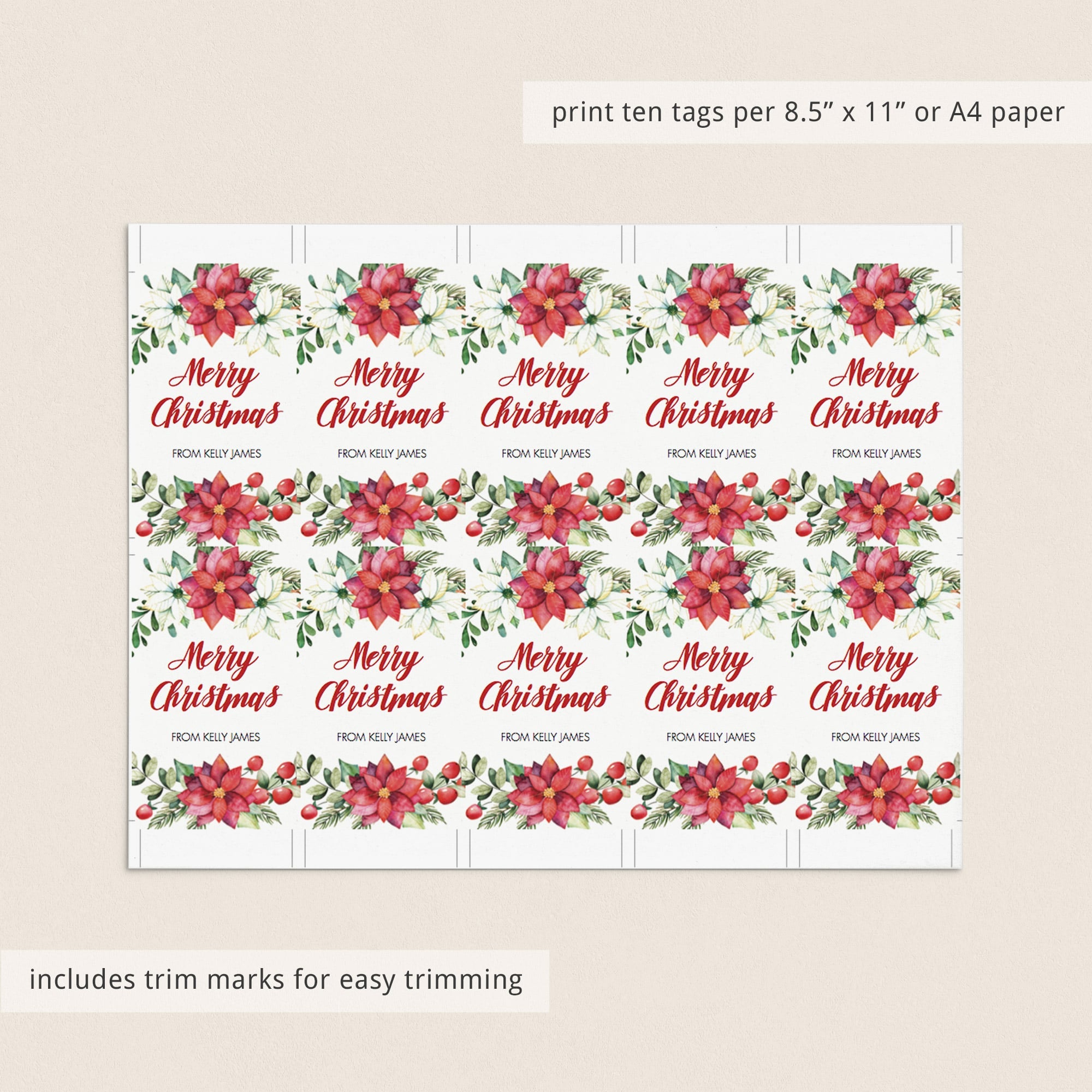 floral-christmas-gift-tag-template-personalized-christmas-tags-littlesizzle for Personalized Christmas Gift Tags Free Printables Floral Christmas Gift Tag Template | Personalized Christmas Tags – LittleSizzle for Personalized Christmas Gift Tags Free Printables