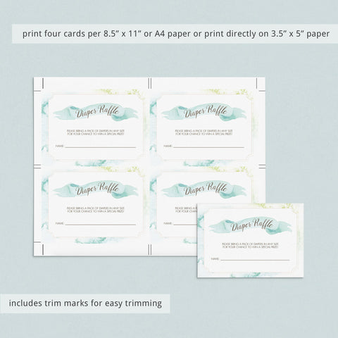 Boy baby shower Diaper Game Cards printable tickets | Instant download ...