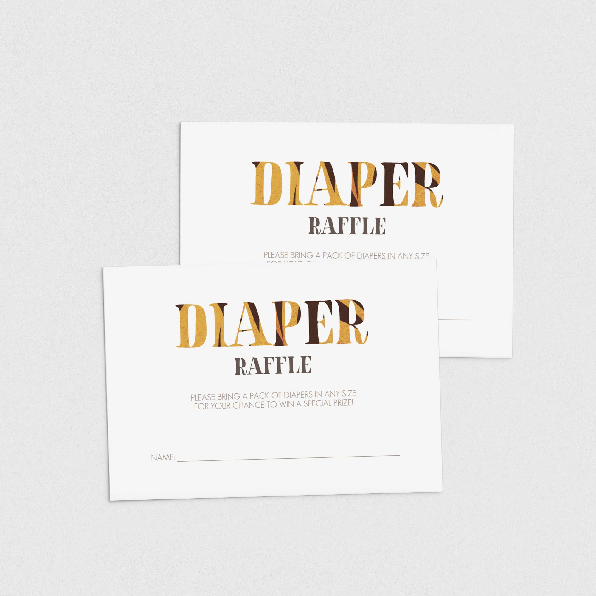 Animals print baby shower diaper raffle game cards by LittleSizzle