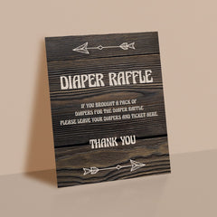 Printable Diaper Raffle Sign for Woods Baby Shower