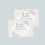 Printable Diaper Raffle Ticket Blush Floral
