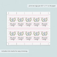 Printable pink and white stripes favor tag by LittleSizzle