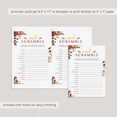 Word scramble baby shower answer key download by LittleSizzle