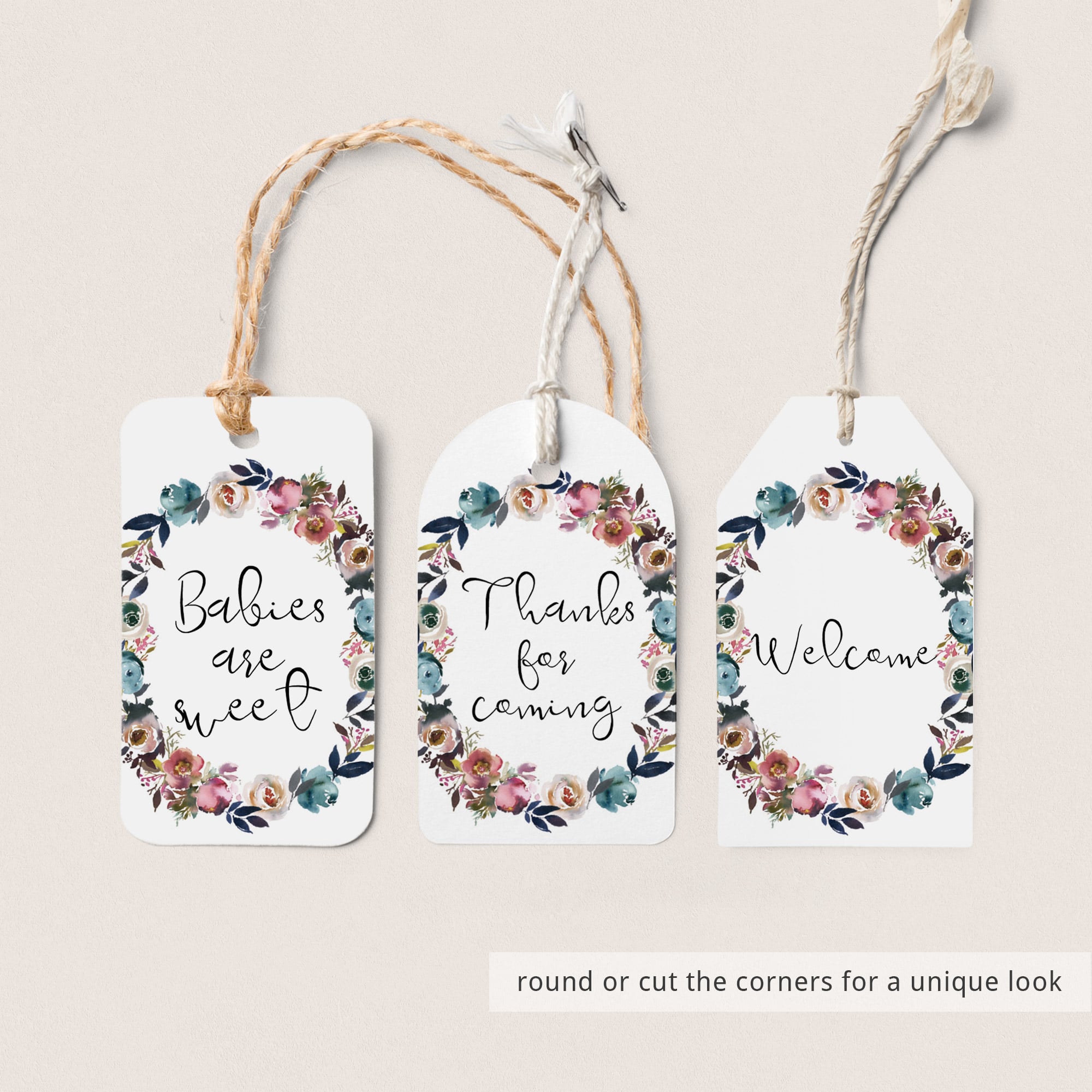 Printable thank you tag for floral shower by LittleSizzle