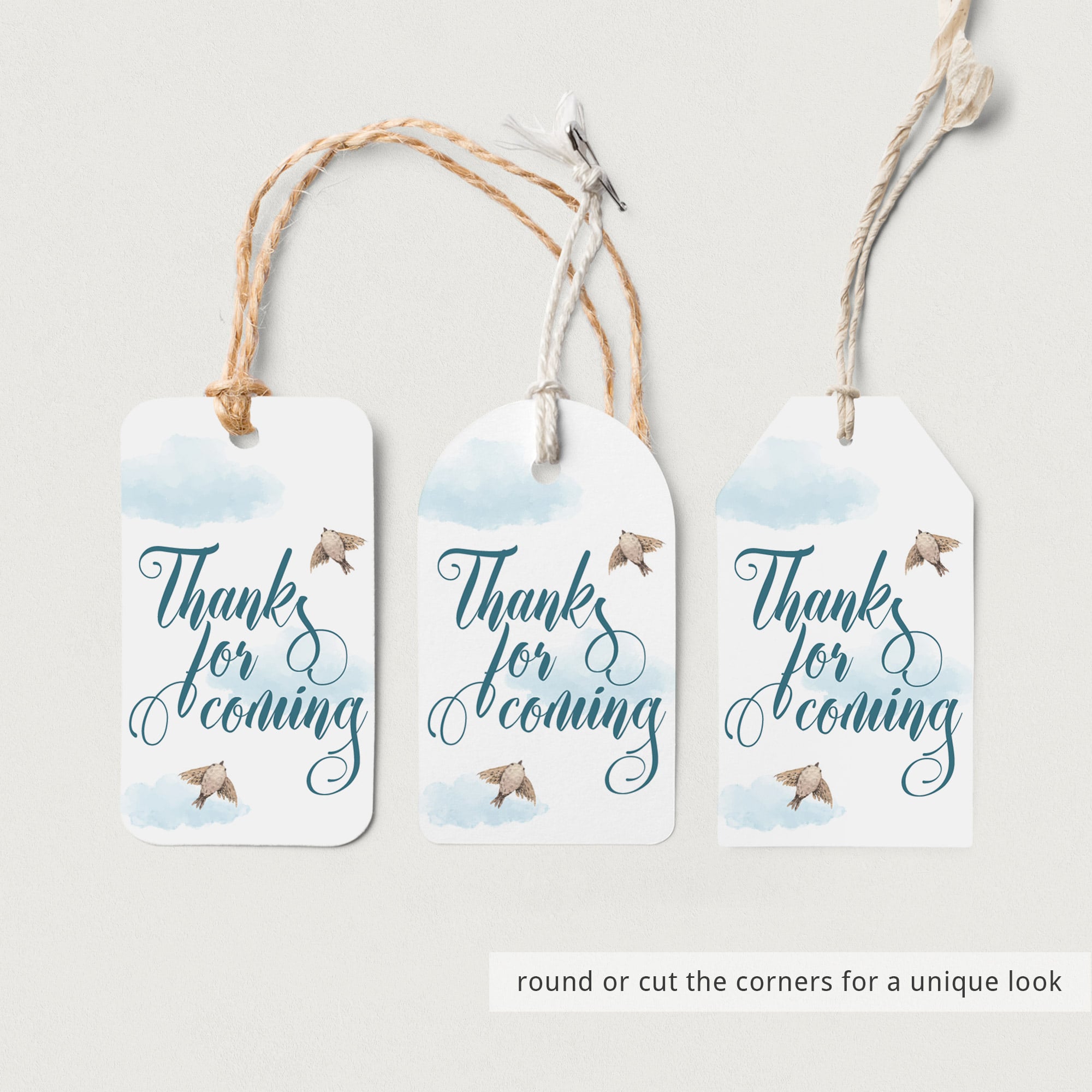 Instant download thanks tag for blue party by LittleSizzle