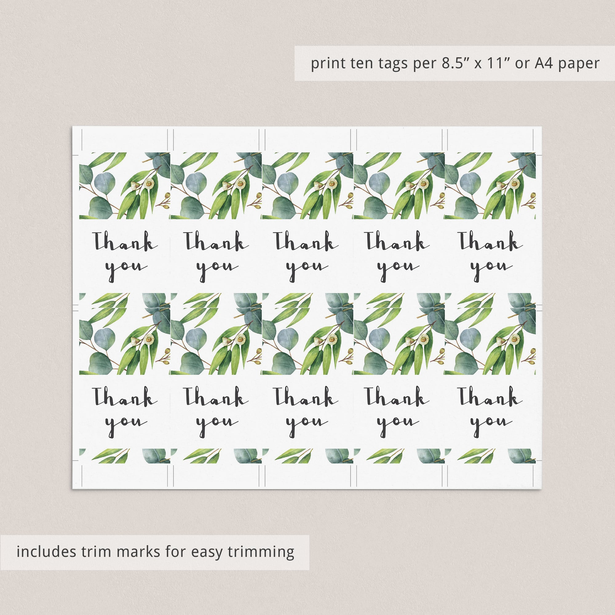 Instant download editable favor tags for greenery shower by LittleSizzle