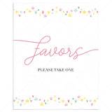 Pink and yellow favors sign printable by LittleSizzle