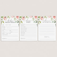 Watercolor floral baby shower games bundle by LittleSizzle