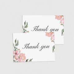 Green and pink flowers thank you cards printable by LittleSizzle